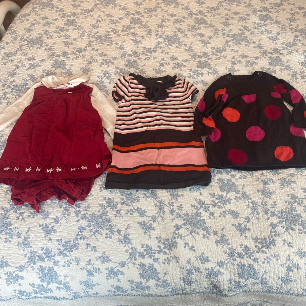Toddler Girl Vintage Janie and Jack Baby Gap Sweater Dress Bundle 12-24 Months